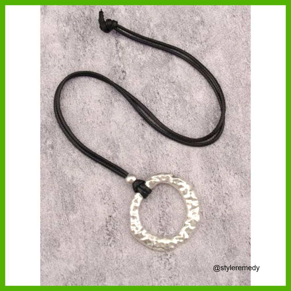 Chunky Boho Statement Necklace Adjustable Leather… - image 3